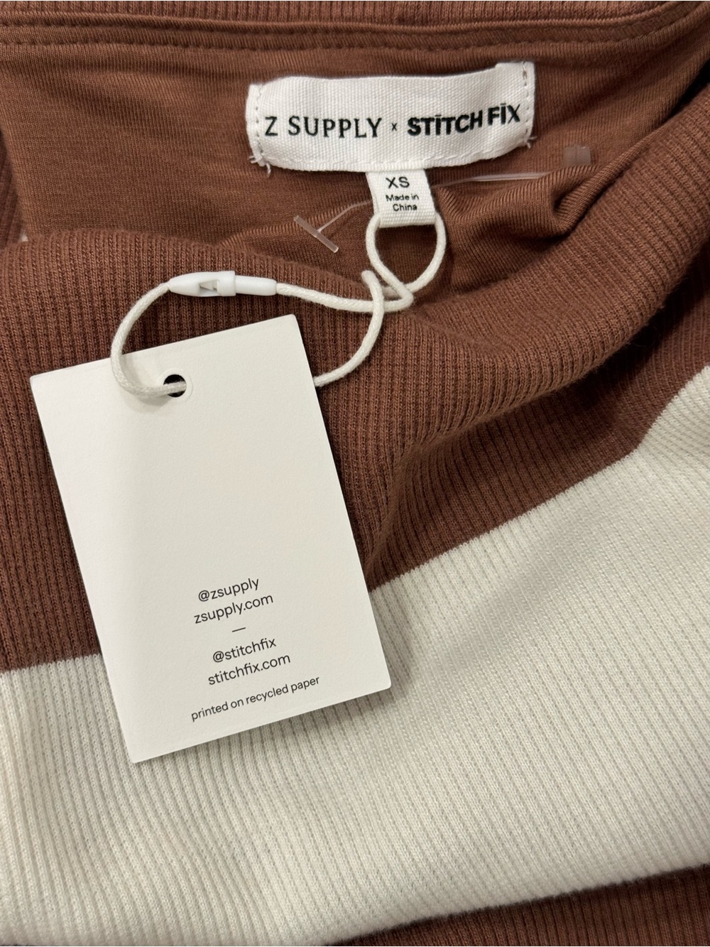 NWT🔖 Z Supply Hailey Midi Dress Brown Cream Stripe NWT XS $98 - Picture 8 of 11